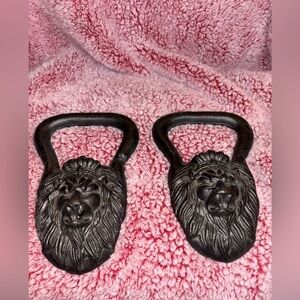 Original Antique Cast Iron Lion Head Handle Victorian Era Garden Urn Planter​​